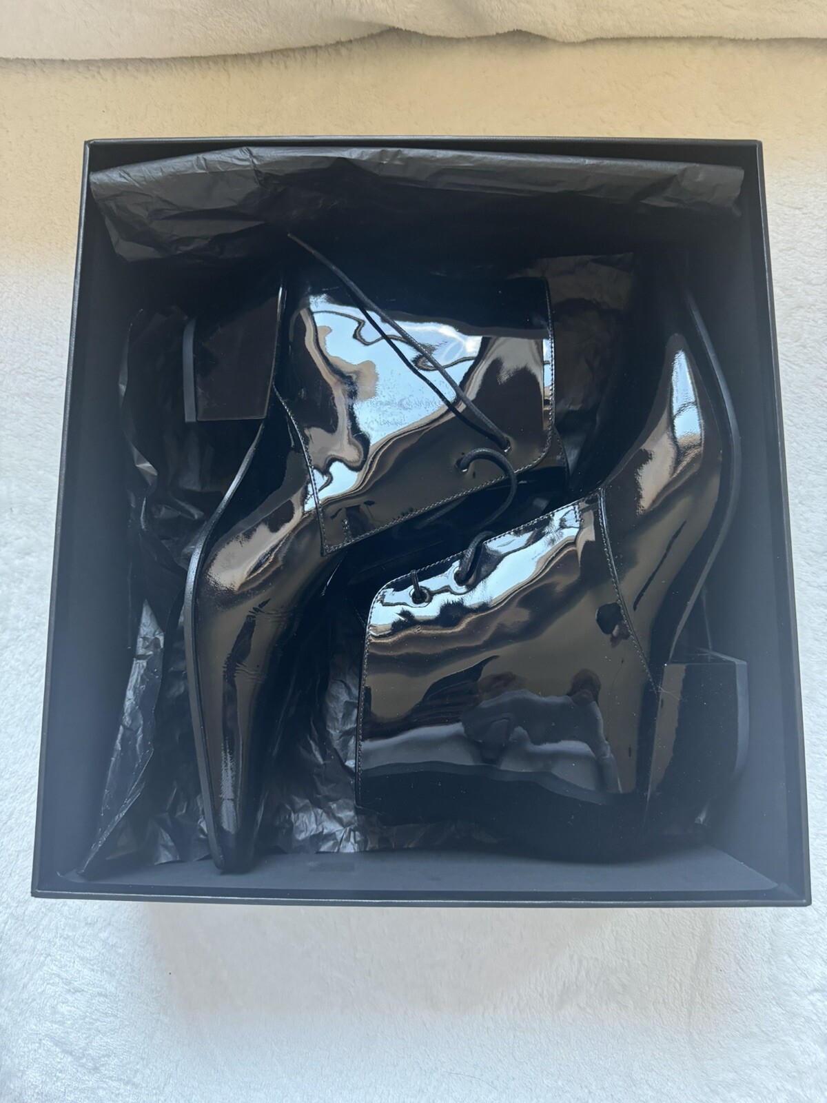 Stivali stringati Saint Laurent Belle 45 neri taglia 40