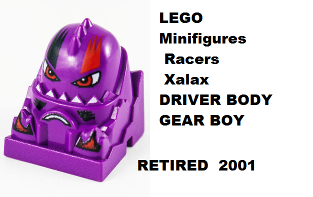 LEGO Minifigures Racers Xalax Dark Purple Body Gear Boy Driver
