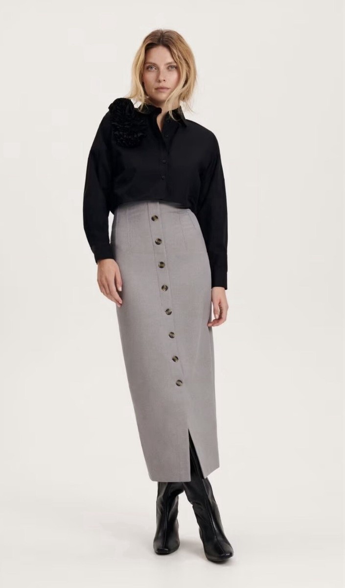スカート musinsastandardwoman Women's CP Maxi Skirt Dark Grey MWDKS10 364234s.jpg