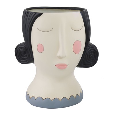Michelle Allen Designs Woman Rosy Cheeks Rose Black Super Planter