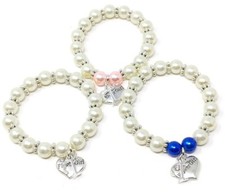 Personalised Initial Letter Bridesmaid Flowergirl Wedding Charm Bracelet