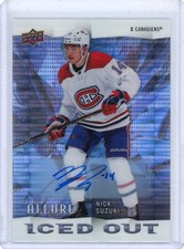 NICK SUZUKI 2020-21 UD ALLURE HOCKEY #IO8 ICE OUT Autograph PRISM BLUE AUTO CARD