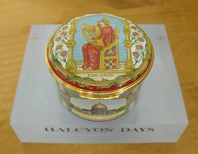Ltd Ed Halcyon Days King David - Jerusalem's 3000th Anniv. Emaille Box - 2 3/8''