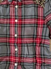 EUC Size 8 10 Freshman 1996 Girl Plaid Glitter Sequin Gray Burgundy Black Shirt — photo 3