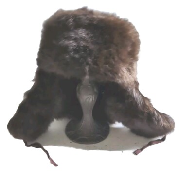 Vintage Authentic Mens Russian Genuine Mink Fur Ushanka Trapper Hat w/ Ear  Flaps
