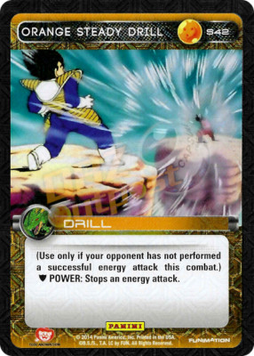 DBZ Dragon Ball Z TCG Card Panini Premiere S42 Orange Steady Drill