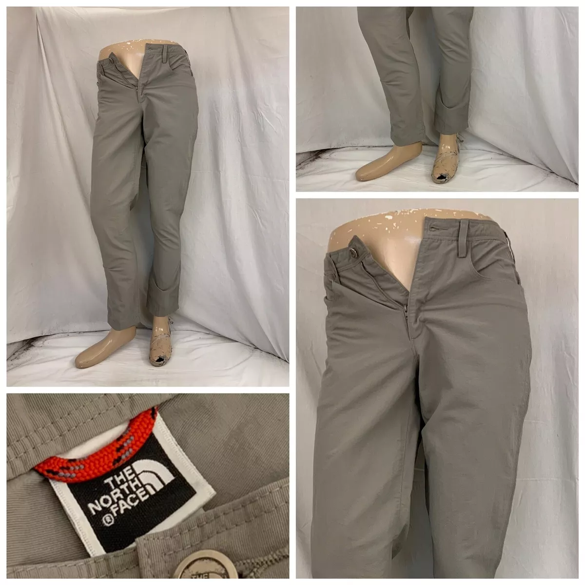 The North Face Pants Sz 8 Gray Straight Flat Front Hiking Nylon