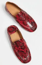 $695 ISABEL MARANT Fezzy Snake-Print Fold-Down Convert Loafers Flat Shoes 36/6