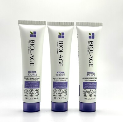 3 X BIOLAGE Hydra Source Blow Dry Shaping Lotion 1 FL Oz I 30 mL Each New