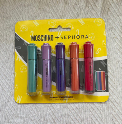 MOSHINO + SEPHORA Liquid Markers Lip Set of 5 Liquid Matte Lipsticks NEW