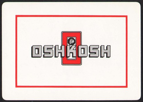 Vintage single playing card OSHKOSH indian logo Oshkosh Motor Truck Wisconsin