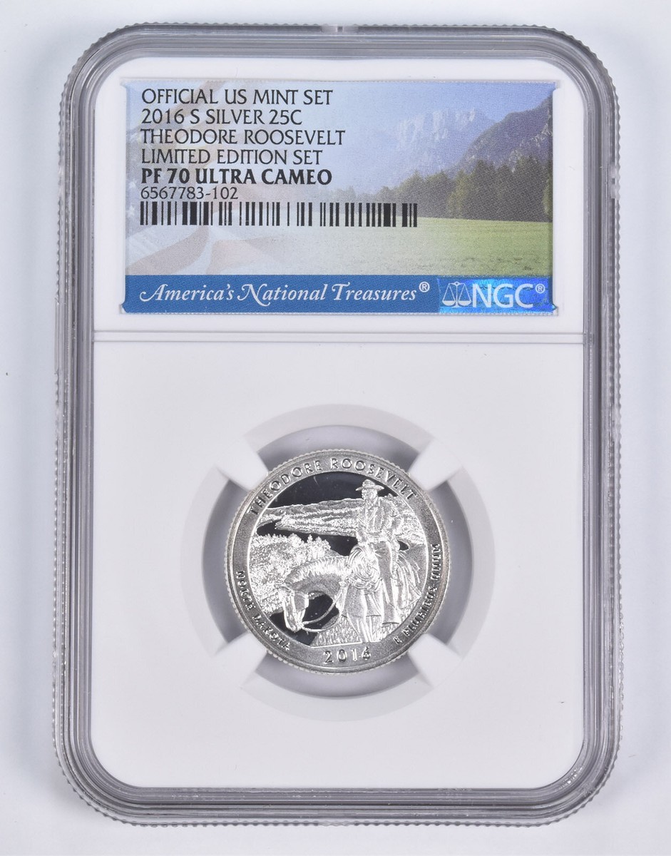 2016-S Silver PF70 ANT Theodore Roosevelt Quarter Limited Edition