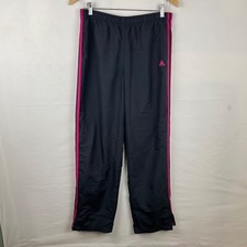 Adidas 3 Pink Stripe Active track Pants Grey Medium Pockets