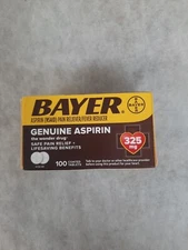 Bayer Genuine Aspirin 325mg Pain Relief Fever Reducer Fast Relief Tablet 100ct