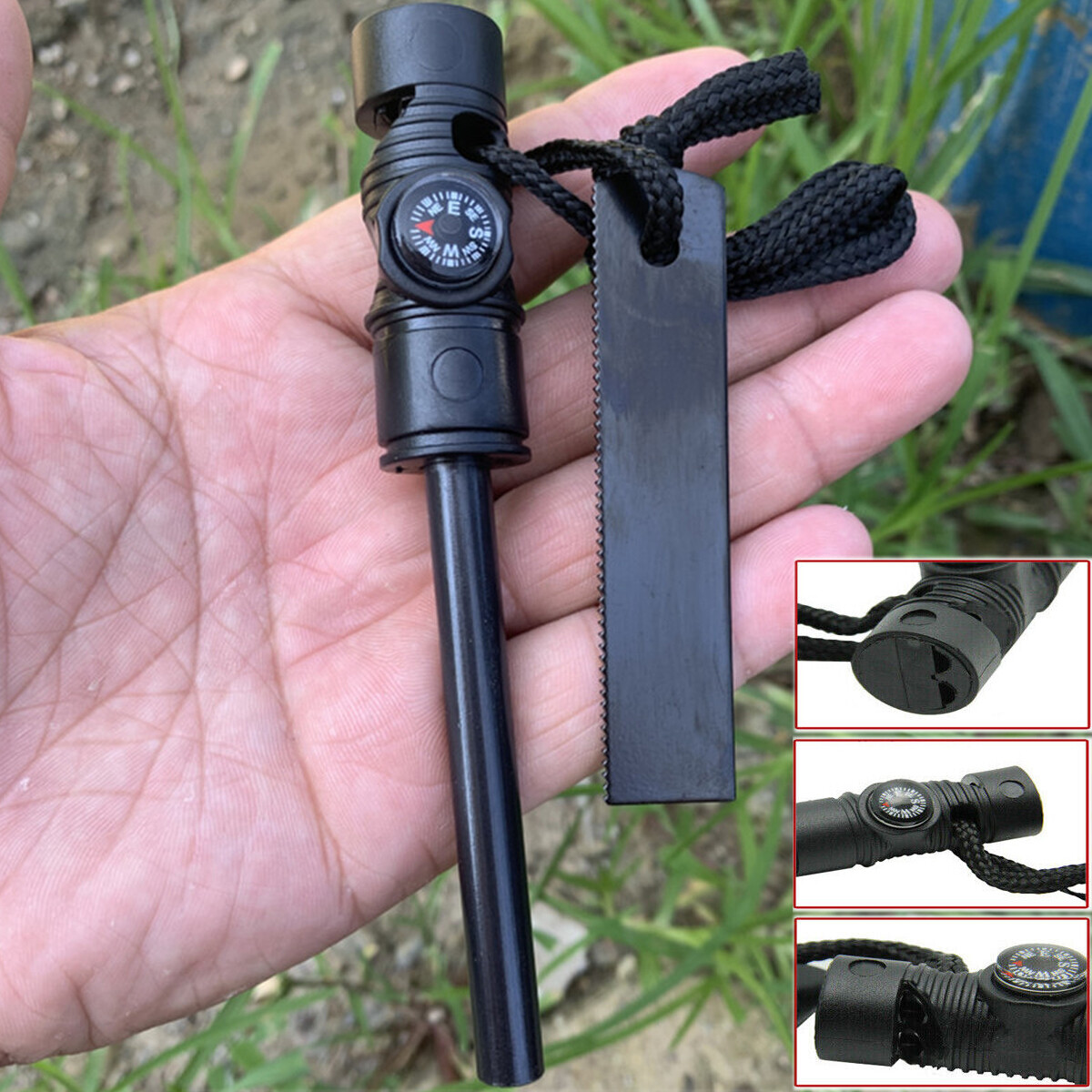 Fire Starter Flint Steel Striker Ferro Rod Waterproof Firesteel Camping