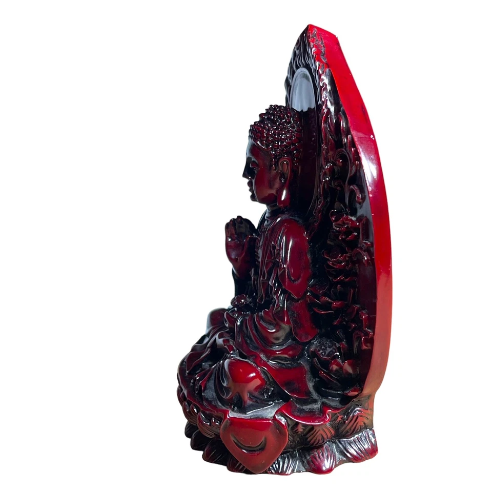 Figura de piedra de resina de Buda meditador Shakyamuni estatua tradicional de Sri Lanka Foto 3 de 4