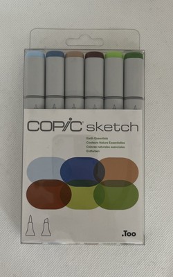 Copic Sketch Marker Pen Set - Earth Essentials (6pc) B41,b45,e34,e39,yg13,yg17