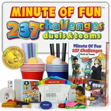 Minute of Fun Party Game-Amazing, 237 to Win It Challenges for Duels, Teams,
