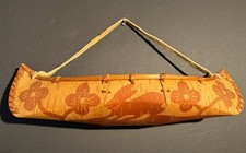 BEAU CANOT 16” BOIS GRAVÉ ÉCORCE DE BOULEAU ET ÉPICÉA, VINTAGE XXème, excellent