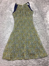 Michael Kors Sleeveless Dress Womens Size 4 Yellow Blue Floral
