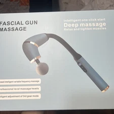 Fascial Gun Massager Deep Muscle Relaxation Blue White Grey 6 Speed 3 Modes
