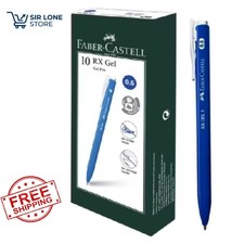 Faber-Castell RX Gel Pens 0.5mm Blue 1 Box of 10 Office School + FREE SHIPPING