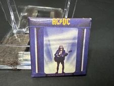 Vintage 1980S AC/DC Who Made Who Square Metal Pin Excellent Condition ￼
