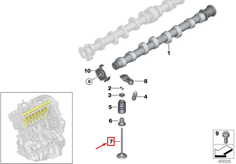 MINI COOPER F56 Einlassventil 11347633699 7633699 NEU ORIGINAL - Image 2 of 3