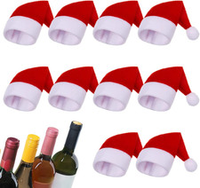 10 Stück Mini Weihnachtsmütze Weihnachtsmannmützen Weihnachtsdeko Besteckhalter