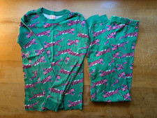 Hanna Andersson Kids 2pc Long Sleeve Cotton Knit Tiger Pajama Set Size 12