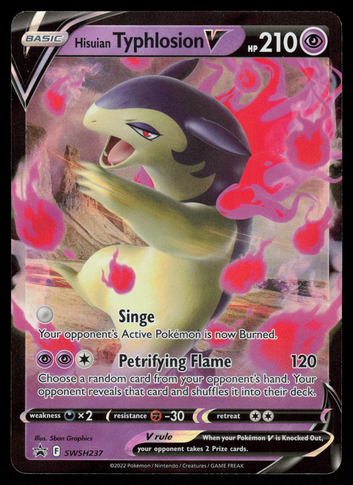 Hisuian Typhlosion V SWSH237 Ultra Rare Pokemon Black Star Promo NM