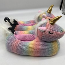 Wonder Nation Toddler Girls Unicorn Slippers, Sizes 2-3