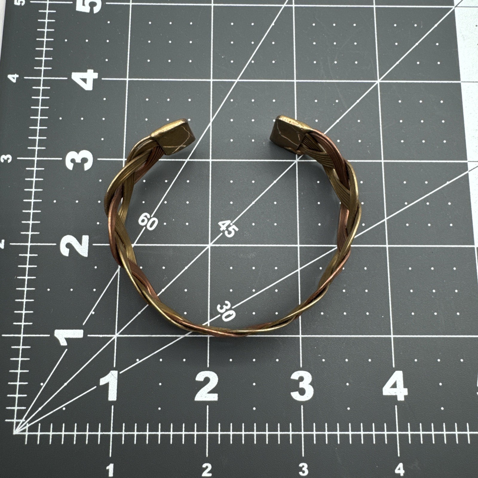 Solid Copper Tricolor Cuffed Health Bracelet - Co… - image 2