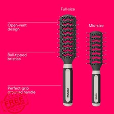 Conair Salon Results 6-Pc Travel Hair Brush Set All Hair Types Black