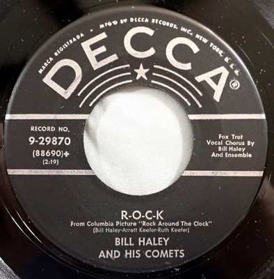 HEAR IT 50's 45 rpm record Bill Haley & Comets ''R-O-C-K'' 1956