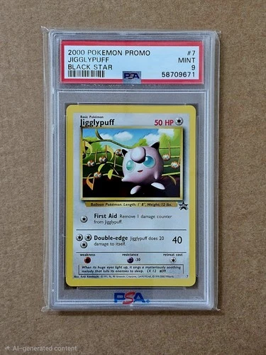 2000 Pokemon Black Star Promo Jigglypuff #7 PSA 9 MINT WOTC Pokemon League Promo