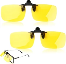 Clip on Polarized Night Vision Driving Glasses Flip up Sunglasses UV-400 to Wear