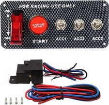 5-in-1 Universal 12V Racing Ignition Switch Panel - Push Button Toggle for Race