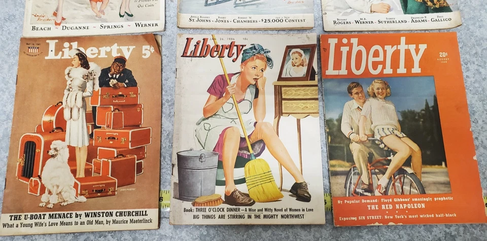Винтажные журналы Liberty лот из 6 1929 - 1946 - Изображение 3 из 4