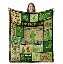 Pickle Blanket 50"x60" Just A Girl Who Loves Pickles Throw for Girls Women