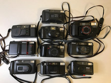 Lot of 10 Point  Shoot 35mm Film Cameras - NOT WORKING READ - Canon Nikon Fuji