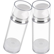 2 Pcs Cream Airless Pump Bottle Lotion Dispensing Bottles Travel