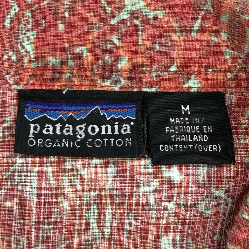 Camisa Patagonia Para Hombres M Naranja Pez AOP DE COLECCIÓN Algodón Orgánico Manga Corta Abotonada Foto 2 de 4