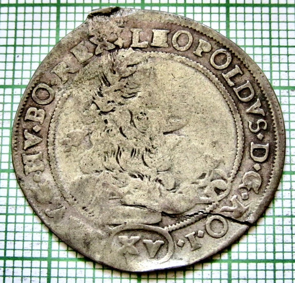 HUNGARY LEOPOLD I 1687 15 KREUZER KRAJCAR, RADIANT MADONNA, SILVER - Image 2 of 4