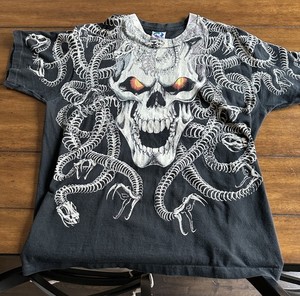 Vintage 1993 Liquid Blue medusa T shirt Size XL