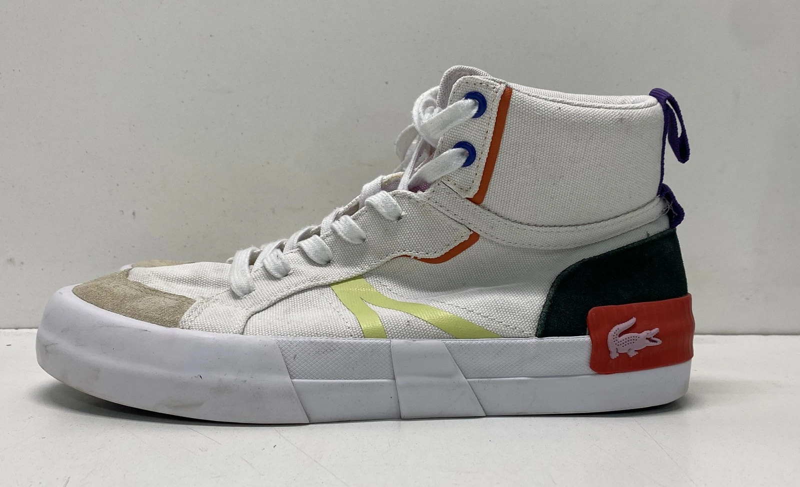 Lacoste White/multi Colorblock High Top Sneakers Men 9