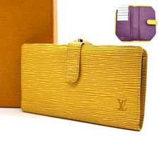 Louis Vuitton Long Wallet Epi Continental Viennois Clasp Bi color Yellow Purple