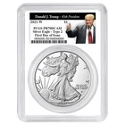 2021-W Proof $1 Type 2 American Silver Eagle PCGS PR70DCAM FDOI Trump 45th