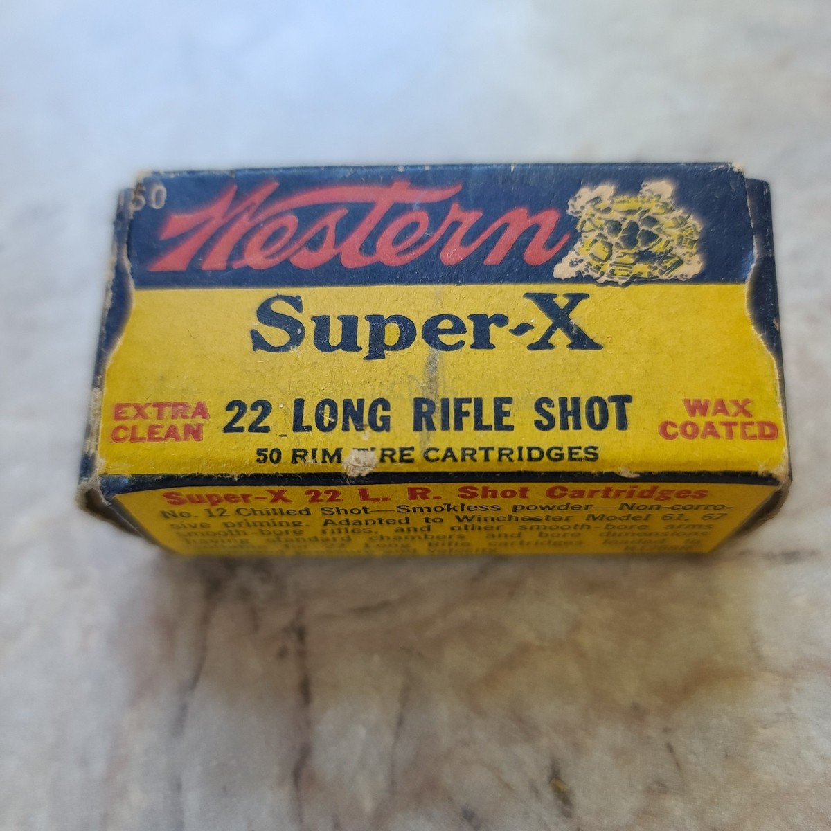 EMPTY Ammo Box WESTERN SUPER-X 22 Long Rifle Shot Vintage K1268R