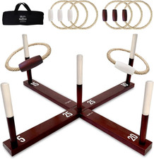 Rustic Ring Toss Game - All Weather Fun for Adults Kids - Easy Setup
